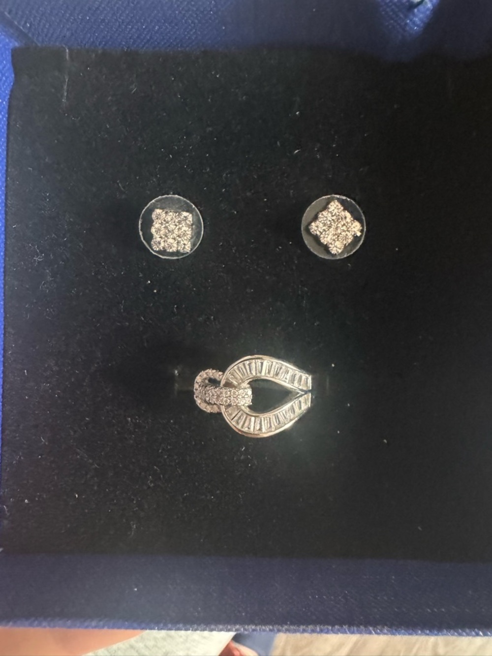 Sterling Silver Cubic Zirconia Ring size 7 adjustable